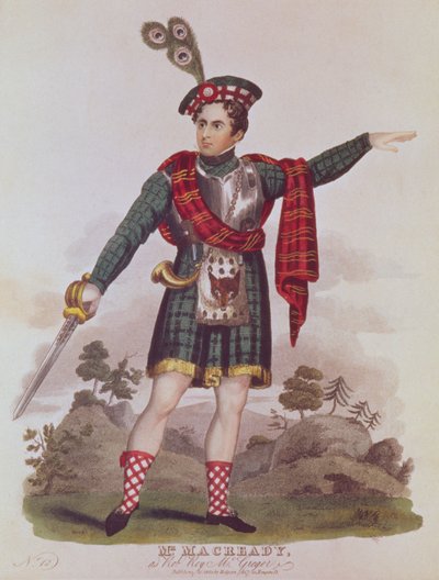 Mr. Macready in the role of Rob Roy Macgregor from a dramatisation of the novel 